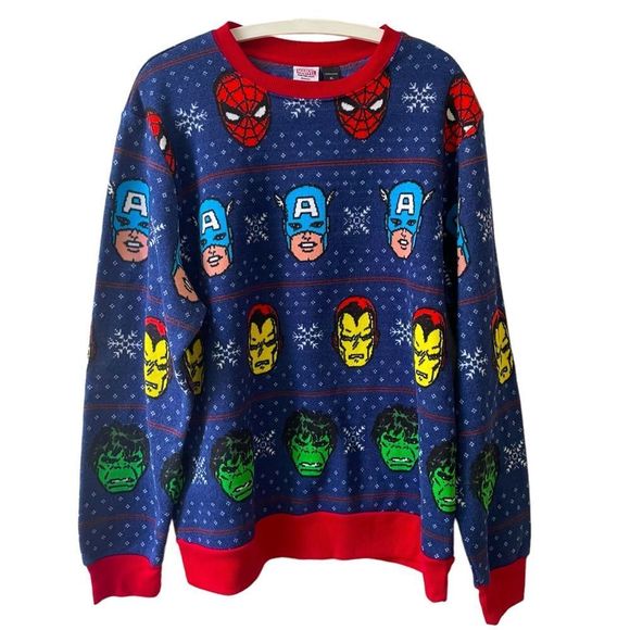 Marvel Sweaters Marvel Christmas Sweater Hulk Spiderman Avengers Xl